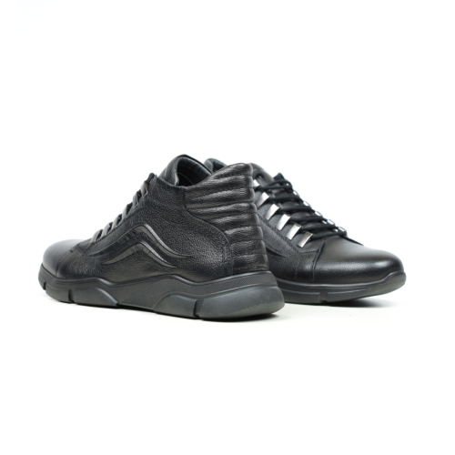 Мъжки спортни боти от естествена кожа черни 1510