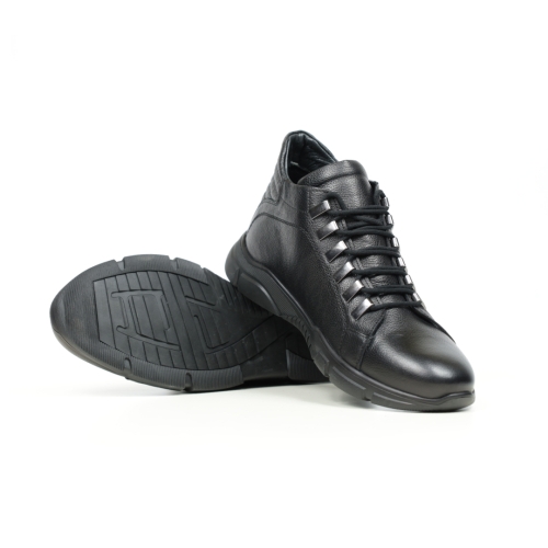 Мъжки спортни боти от естествена кожа черни 1510