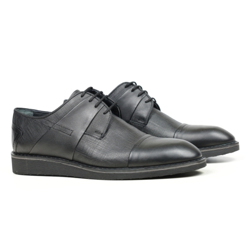 Мъжки ежедневни обувки от естествена кожа черни 1304