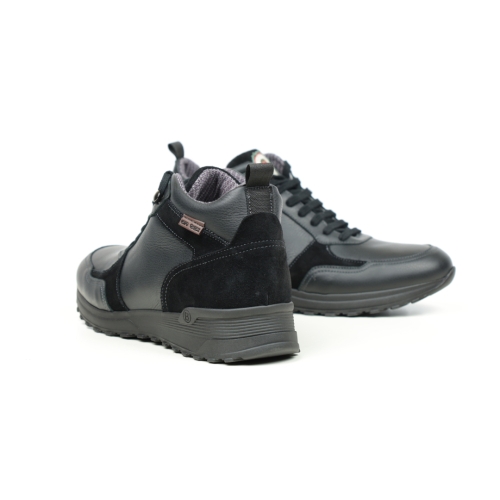 Мъжки ежедневни боти от естествена кожа черни 1051 Baerchi