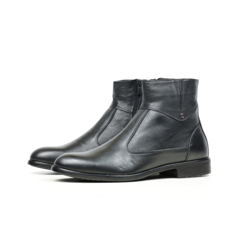 Мъжки елегантни боти от естествена кожа черни 21