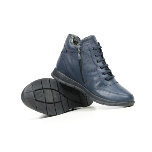 Мъжки ежедневни боти от естествена кожа тъмно сини 262-32-27