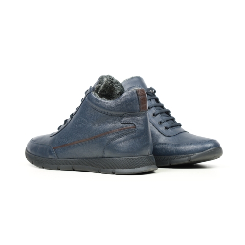 Мъжки ежедневни боти от естествена кожа тъмно сини 262-32-27