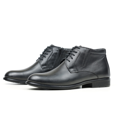 Мъжки елегантни боти от естествена кожа черни 25032