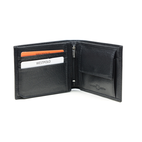 Мъжки кожен портфейл черен 66