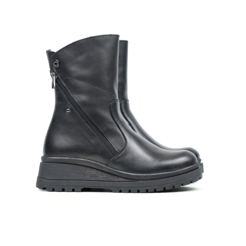 Дамски ежедневни боти от естествена кожа в черно 2603 P