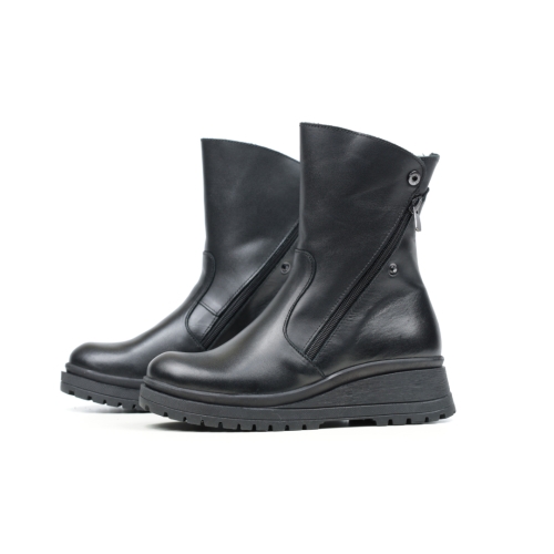 Дамски ежедневни боти от естествена кожа в черно 2603 P