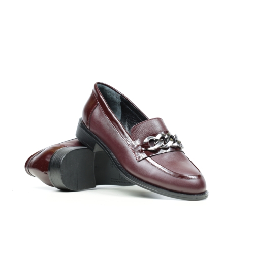 Дамски ежедневни обувки от естествена кожа бордо 10-80-02-72