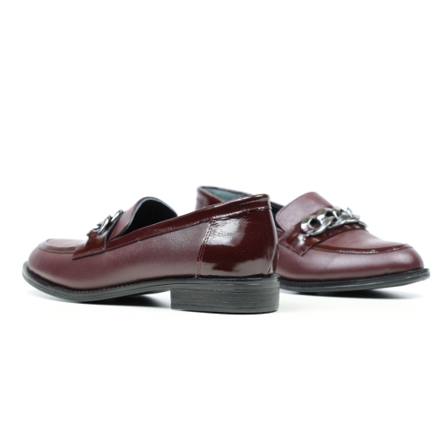 Дамски ежедневни обувки от естествена кожа бордо 10-80-02-72