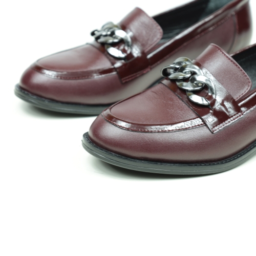 Дамски ежедневни обувки от естествена кожа бордо 10-80-02-72