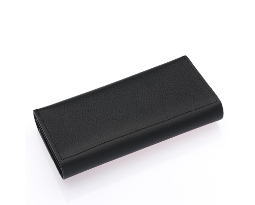 Дамски кожен портфейл черен 443