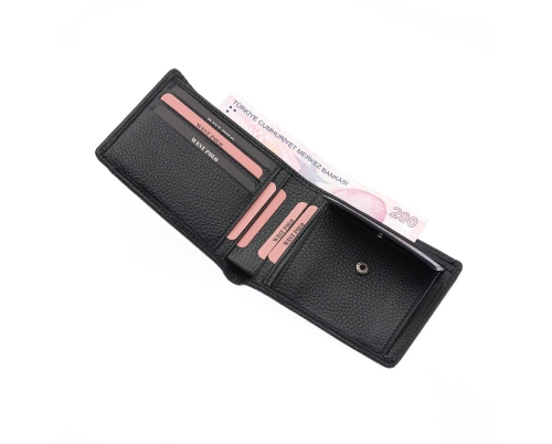 Мъжки кожен портфейл черен 1619