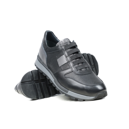 Мъжки спортни обувки от естествена кожа черни 1454