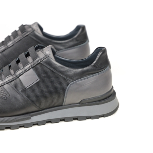 Мъжки спортни обувки от естествена кожа черни 1454