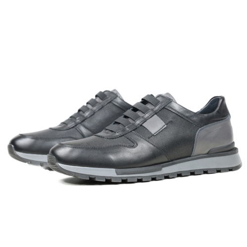 Мъжки спортни обувки от естествена кожа черни 1454