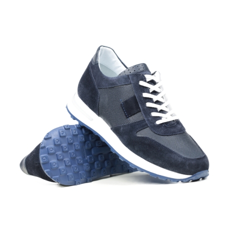 Мъжки спортни обувки от естествена кожа сини 1454