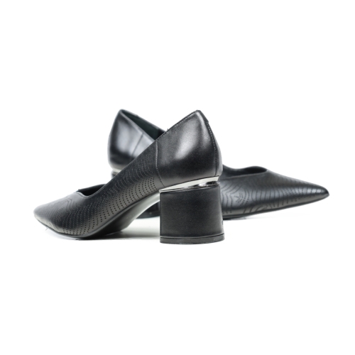 Дамски елегантни обувки от естествена кожа черни 880-100