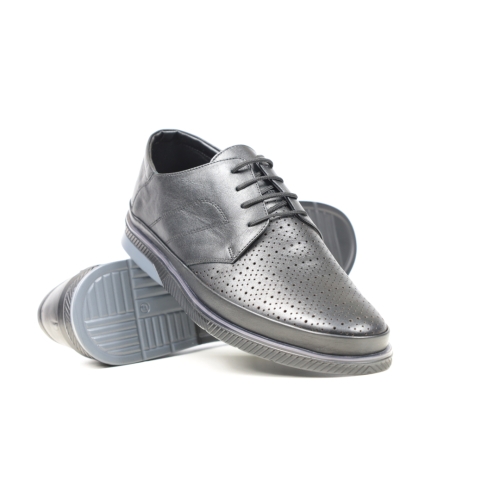 Мъжки ежедневни обувки от естествена кожа черни D-705