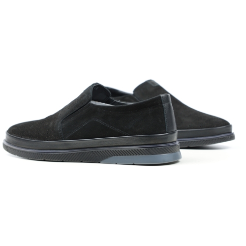 Мъжки ежедневни обувки от естествен набук черни D-706