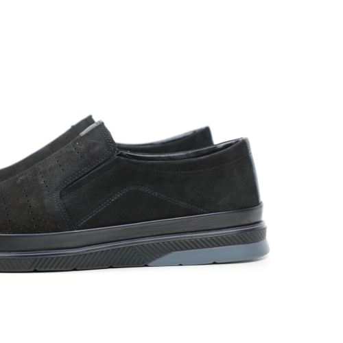 Мъжки ежедневни обувки от естествен набук черни D-706