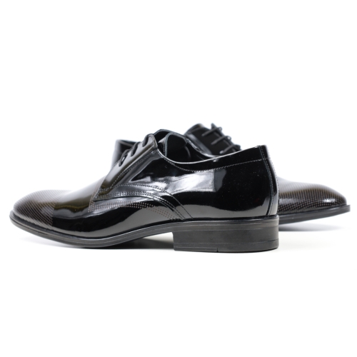 Мъжки елегантни обувки от естествен лак черни 96