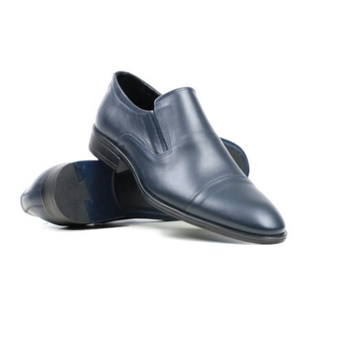 Мъжки елегантни обувки от естествена кожа тъмно сини 87