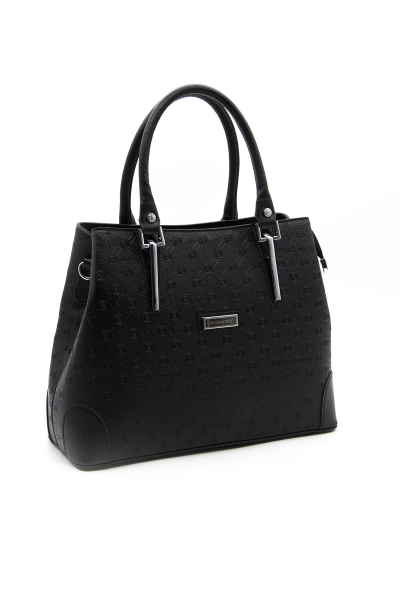 Дамска елегантна чанта черна 667 M158 Fashion Silver&Polo
