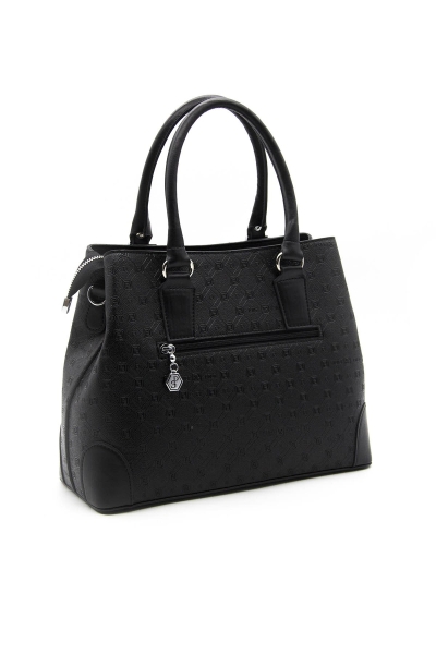 Дамска елегантна чанта черна 667 M158 Fashion Silver&Polo