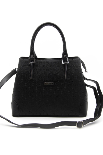 Дамска елегантна чанта черна 667 M158 Fashion Silver&Polo
