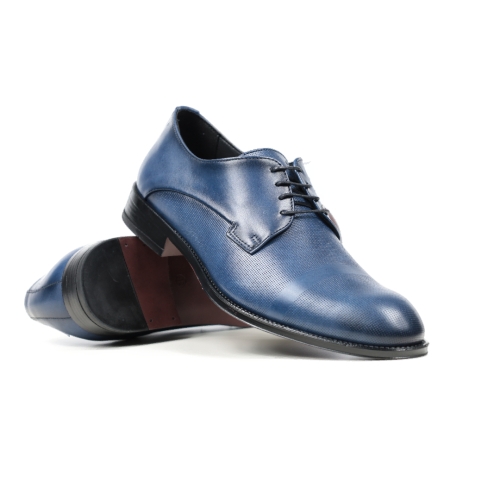 Мъжки елегантни обувки от естествена кожа тъмно сини 1202 Baerchi