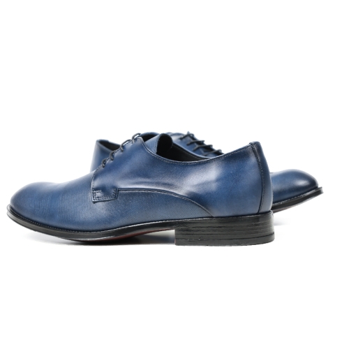 Мъжки елегантни обувки от естествена кожа тъмно сини 1202 Baerchi