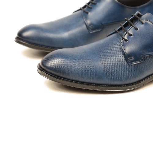 Мъжки елегантни обувки от естествена кожа тъмно сини 1202 Baerchi