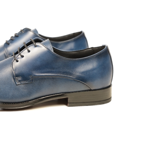 Мъжки елегантни обувки от естествена кожа тъмно сини 1202 Baerchi