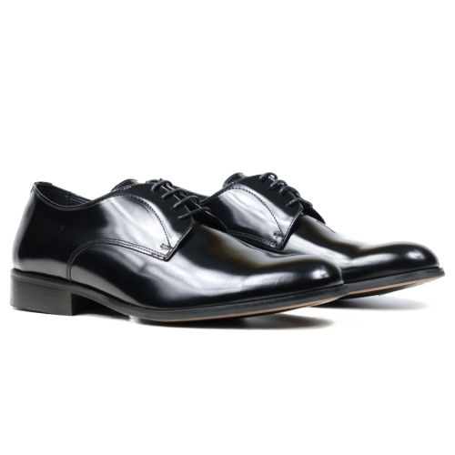 Мъжки елегантни обувки от естествена кожа черни 4930 Baerchi