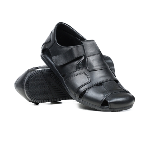 Мъжки ежедневни сандали от естествена кожа черни 7605