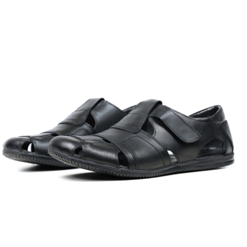 Мъжки ежедневни сандали от естествена кожа черни 7605