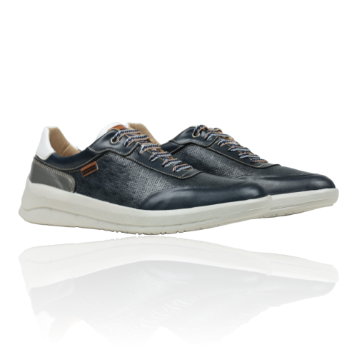 Мъжки спортни обувки от естествена кожа тъмно сини 1405S  Baerchi