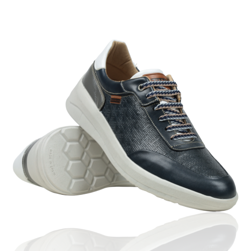 Мъжки спортни обувки от естествена кожа тъмно сини 1405S  Baerchi