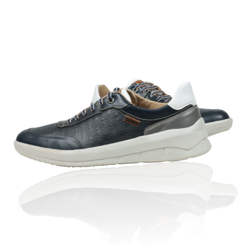 Мъжки спортни обувки от естествена кожа тъмно сини 1405S  Baerchi