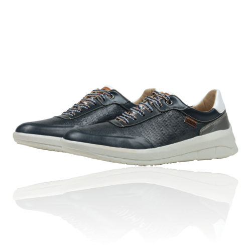 Мъжки спортни обувки от естествена кожа тъмно сини 1405S  Baerchi