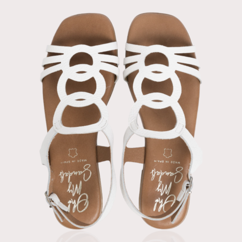 Дамски ежедневни сандали от естествена кожа в бяло 5163 Oh my sandals
