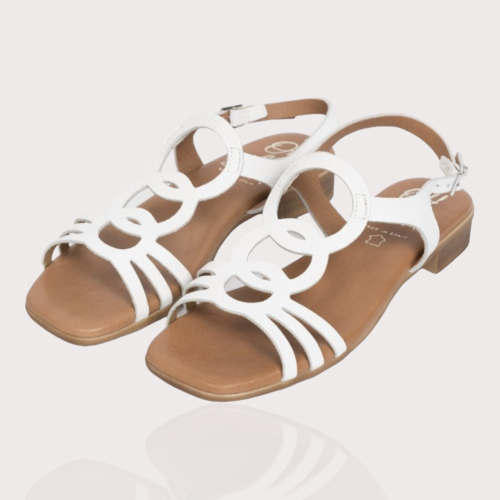 Дамски ежедневни сандали от естествена кожа в бяло 5163 Oh my sandals