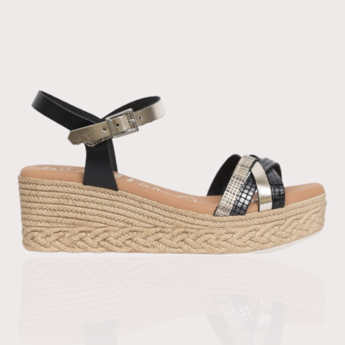 Дамски ежедневни сандали от естествена кожа черни 5218 Oh my sandals