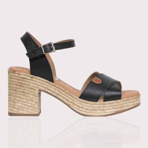 Дамски ежедневни сандали от естествена кожа черни 5229 Oh my sandals