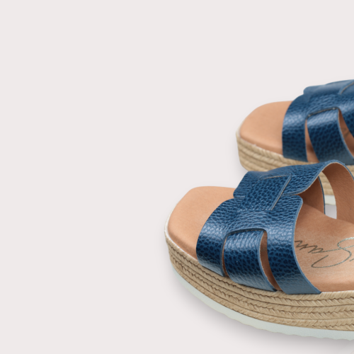 Дамски ежедневни сандали от естествена кожа в синьо 5209 Oh my sandals