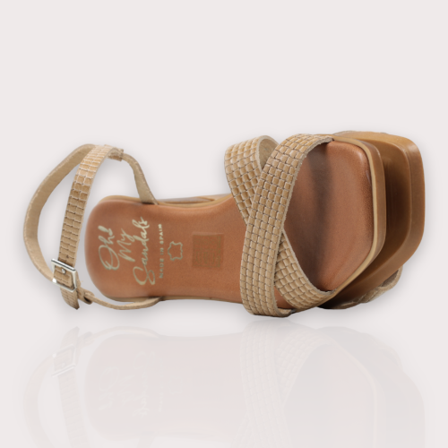 Дамски ежедневни сандали от естествена кожа бежови 5173 Oh my sandals