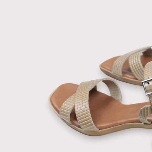 Дамски ежедневни сандали от естествена кожа бежови 5173 Oh my sandals