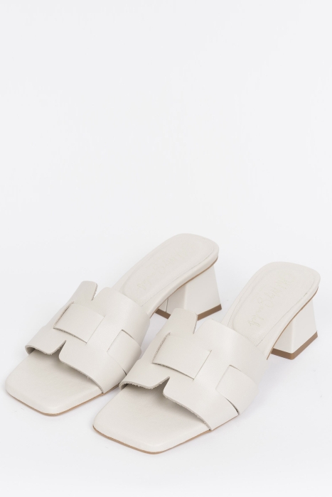 Дамски ежедневни чехли от естествена кожа бежови 5256 Oh my sandals