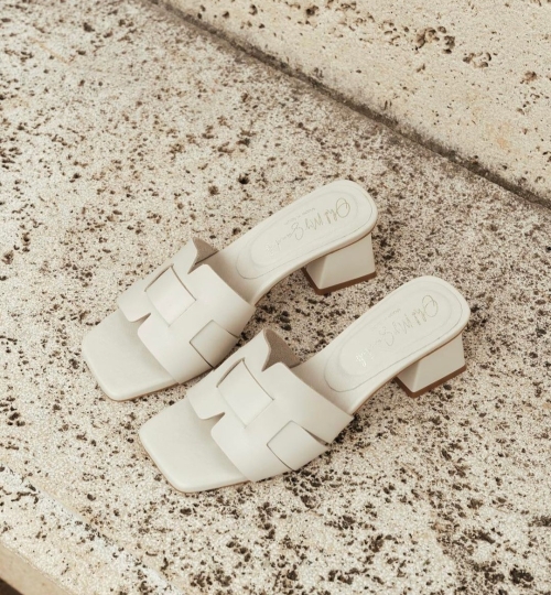 Дамски ежедневни чехли от естествена кожа бежови 5256 Oh my sandals