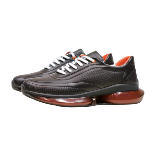 Дамски спортни обувки от естествена кожа черни 2121